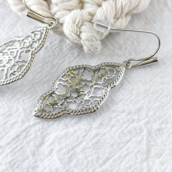 Authentic Kendra Scott Abbie - Silver Drop Earrings - Picture 3 of 3